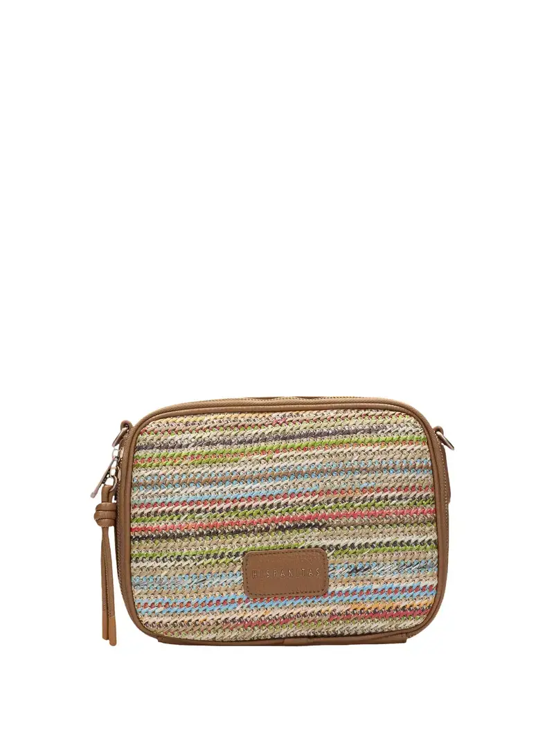 Hispanitas multicolor crossbody tas met cognac details en verstelbare riem