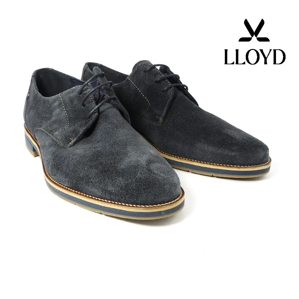 Lloyd veterschoen in zacht nubuk met caelaccent in de zool.
