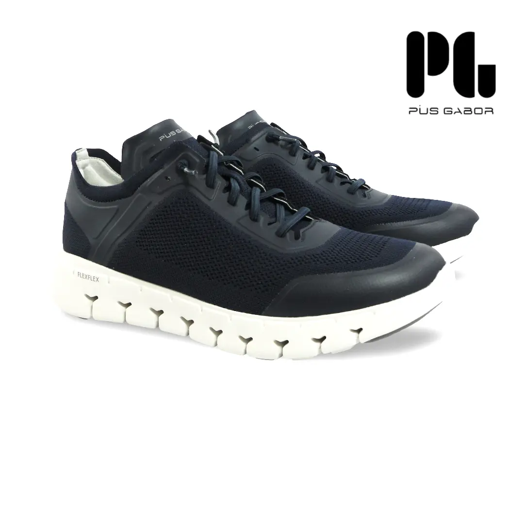 Pius Gabor heren sneakers marine met mesh bovenwerk en flexibele zool model 1081.11